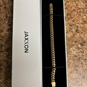 JAXXON Gold Cuban Link Chain Bracelet